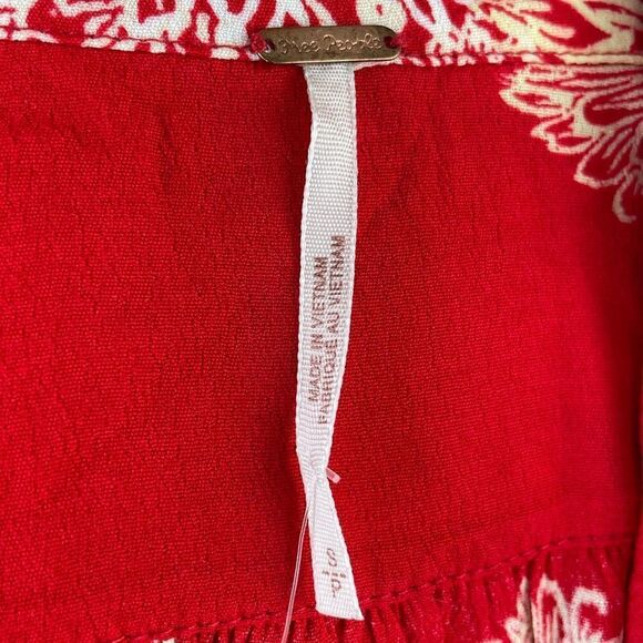 NWT Free People Red And White Floral Midi Dress Size S - Picture 6 of 9